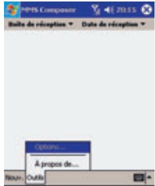 MPIS Component Date de réception Options... À propos de... Nour... Outlo