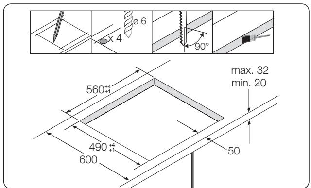 SAMSUNG NZ63F3NM1AB,  NZ63K7777BK/EF,  NZ63F3NM1BB/UR,  NZ63N9777GKEF - INSTALLING INTO THE COUNTERTOP - 3