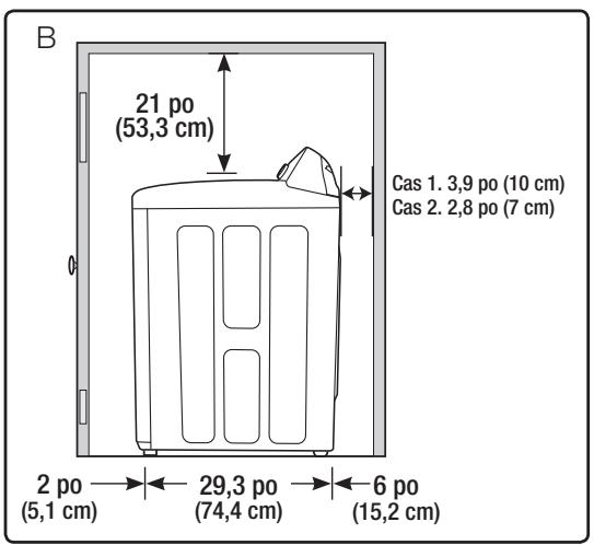 SAMSUNG WA45H7200AP/A2 - DÉGAGEMENTS MINIMAUX POUR INSTALLATION ENCASTRÈE : - 2