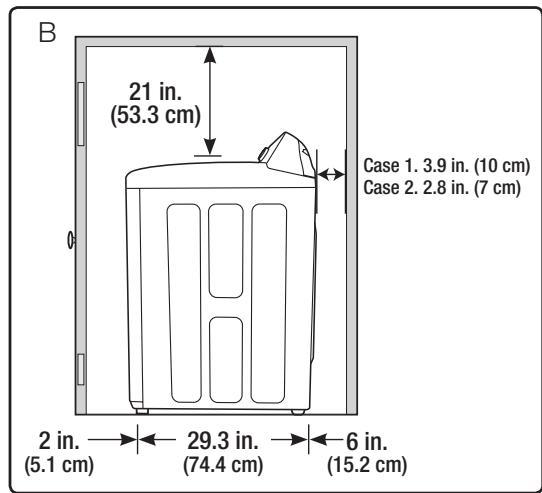 SAMSUNG WA45H7200AP/A2 - MINIMUM CLEARANCES FOR CLOSET AND ALCOVE INSTALLATIONS: - 2