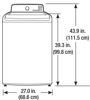 SAMSUNG WA45H7200AP/A2 - Required dimensions for Installation - 1