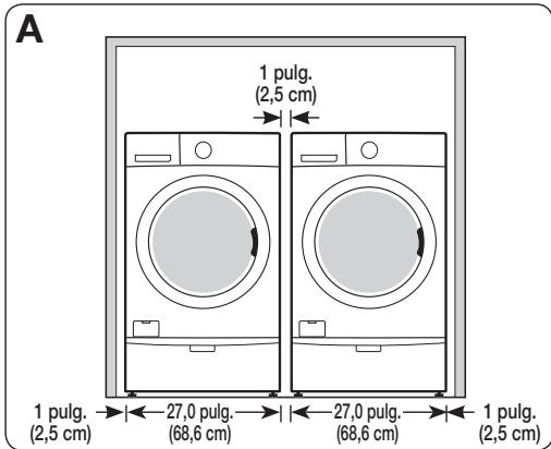 SAMSUNG WF42H5200AP/A2 - DEJE UN ESPACIO LIBRE MINIMO CUANDO INSTALE EL ELECTRODOMESTICO EN UN GABINETE O EN UN HUECO: - 1