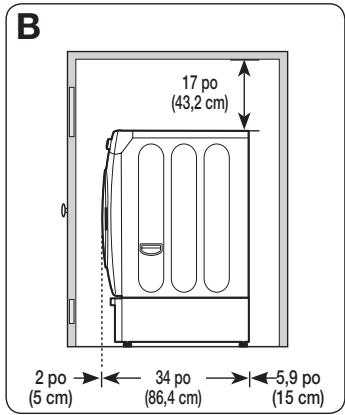 SAMSUNG WF45H6300AG/A2 - DÉGAGEMENTS MINIMAUX POUR INSTALLATION ENCASTRÉE : - 2