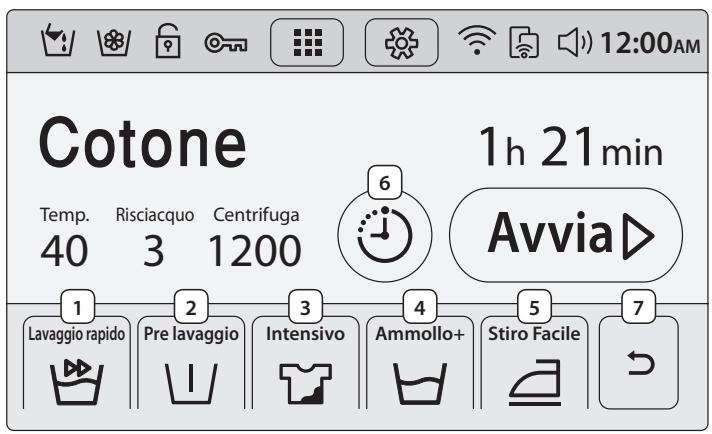 SAMSUNG WW10H9400EW - Schermata Opzioni - 1