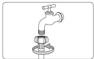 SAMSUNG WW10H9400EW - Connect the water supply hose to the water tap. - 8