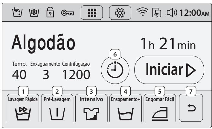 SAMSUNG WW10H9400EW - Ecrà de opções - 1