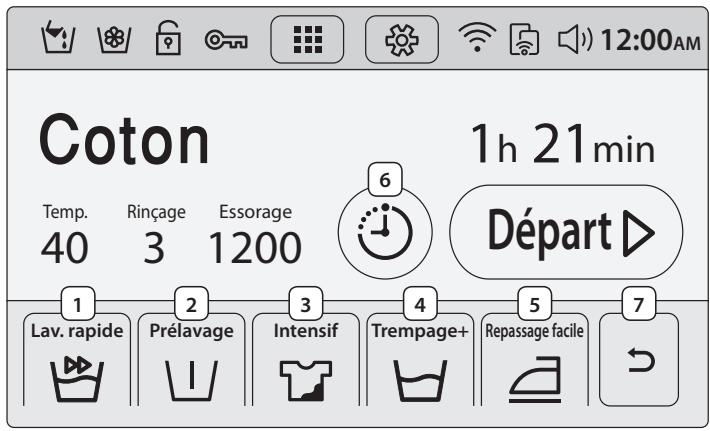 SAMSUNG CRYSTAL BLUE WW9000 - Écran des options - 1