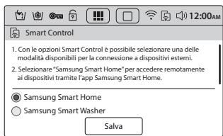 SAMSUNG CRYSTAL BLUE WW9000 - Premere l'icona Impostazione e selezionare Smart Control dal menu Rete. - 3