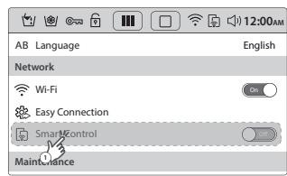 SAMSUNG CRYSTAL BLUE WW9000 - Pntot to eikovidio Setup kai epiiaet Smart Control (Eupvoc eleyxoc) katw ano to  Network (diktuo). - 2