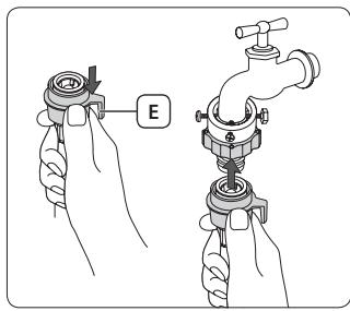 SAMSUNG CRYSTAL BLUE WW9000 - Connect the water supply hose to the water tap. - 5