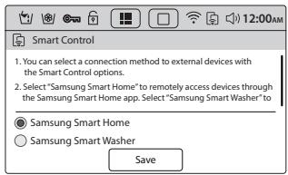 SAMSUNG CRYSTAL BLUE WW9000 - Tap the Setup icon, and select Smart Control under the Network menu. - 3