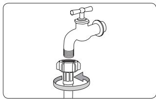 SAMSUNG CRYSTAL BLUE WW9000 - Connect the water supply hose to the water tap. - 8