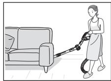 SAMSUNG SR8980-NAVIBOT-S - Le robot aspirateur ne peut pas nettoyer entièrement les endroits qu'il ne peut pas atteindre (ex. : coins, espace entre un canapé et un mur). - 1