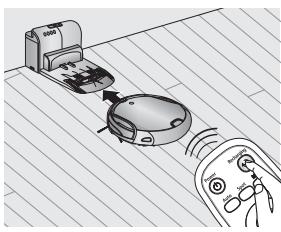 SAMSUNG SR8980-NAVIBOT-S - Met behulp van de knop Opnieuw opladen kut u de robotstofzuiger maar het oplaadstation latent terugkeren. - 1