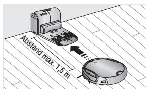 SAMSUNG SR8980-NAVIBOT-S - Fehlerbehebung, wenn der Robo-Sauger nicht zur Ladestation zusückkehrt - 2