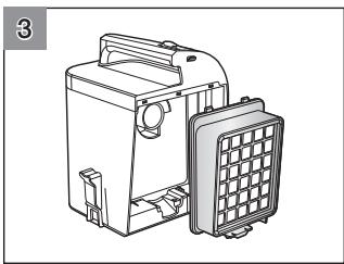 SAMSUNG SR8980-NAVIBOT-S - HET FILTER VAN DE AUTOMATISCHE STOFBAKLEGER REINIGEN. - 3