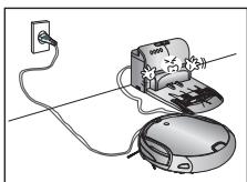 SAMSUNG SR8980-NAVIBOT-S - Au moment d'installer la station de recharge, ne laissez pas le cordon d'alimentation trainer sur le sol. - 1