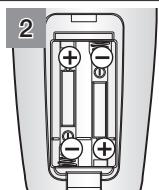 SAMSUNG SR8980-NAVIBOT-S - Mise en place des piles de la télécommande - 2