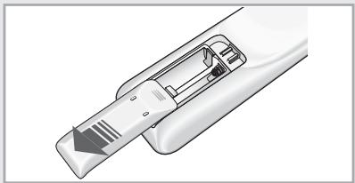 SAMSUNG AQV18MWAX - Insertion des piles dans la télécommande - 1