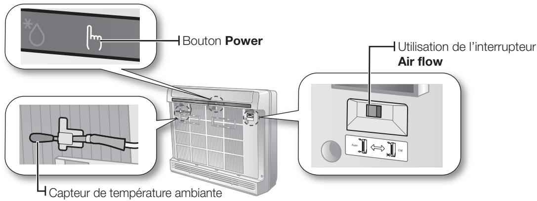 SAMSUNG MH026FJEA - Visualisation du bouton d'alimentation et des parties situées sous le panneau - 1