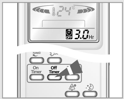 34°C OFF 3.0 Hr TURBO On Timer Off Timer