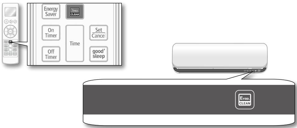SAMSUNG AQV09ABBX - Appuyez sur le bouton Evap. CLEAN - 1