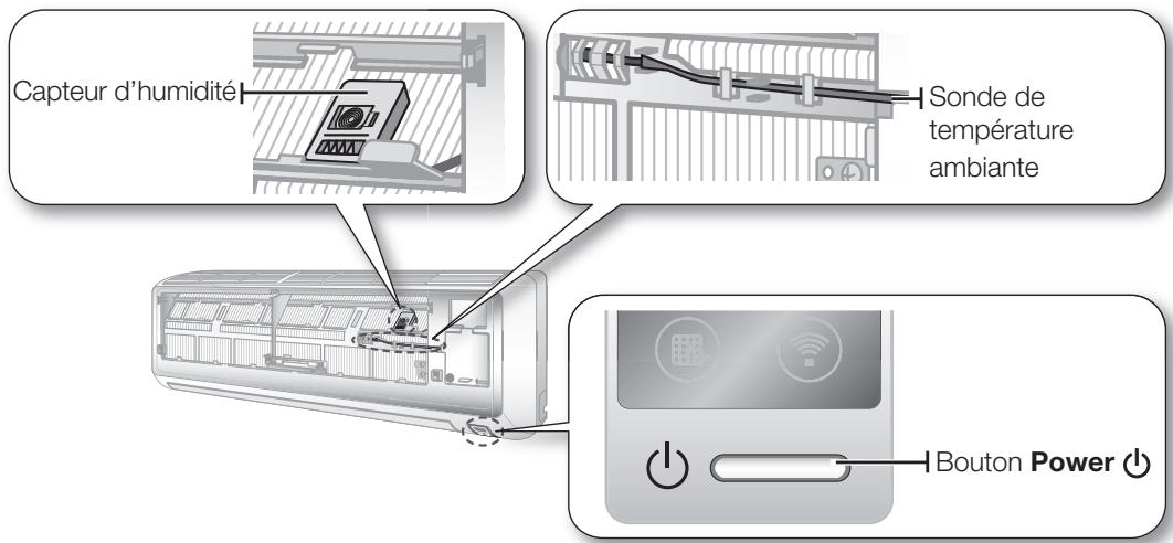 SAMSUNG AQV24EWCX - Bouton d'alimentation, Capteur de température ambiente et Capteur d'humidité - 2