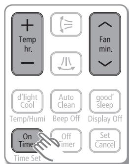 SAMSUNG AQV-18-YWAN - Réglage du On timer - 1