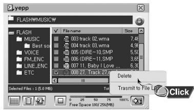 SAMSUNG YP-780V - Suppression d'un fichier - 1