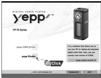 SAMSUNG YP-T5V - Installation de yepp Studio - 1