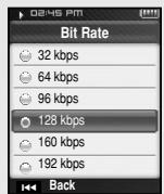 SAMSUNG YP-T8X - Bit rate - 1