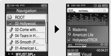 SAMSUNG YP-T8X - Utilisation de la navigation - 1