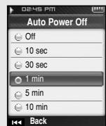 SAMSUNG YP-T8X - Auto power off - 1