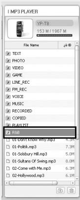 SAMSUNG YP-T8X - Créer un dossier - 2