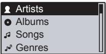 Artists Albums Songs Genres