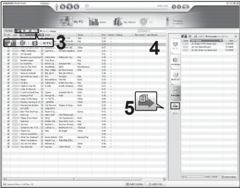 SAMSUNG YP-U3JQL - Transfert de fichiers vers le lecteur avec samsung MEDIA STUDIO - 1