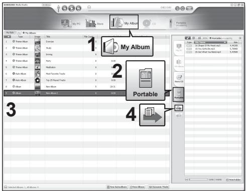 SAMSUNG YP-U3JZG - Transfert d'une liste de lecture vers le lecteur MP3 avec Media Studio - 1
