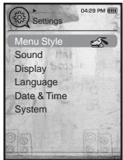 SAMSUNG YPT10JAR-XAC - Réglage du style de menu - 1