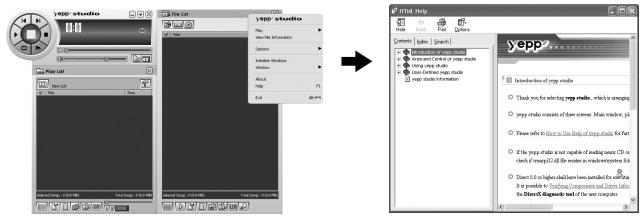 SAMSUNG YP-53X - Visualisation de l'aide de yepp studio - 1