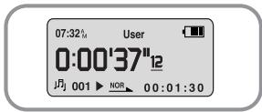 07:32M User 0:00'37"12 月 001 ▶ NOR 00:01:30