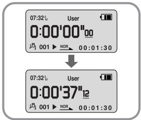 07:32\u2196 User 0:00'00"00 JFj 001 ▶ NOR 00:01:30 07:32\u2196 User 0:00'37"12 JFj 001 ▶ NOR 00:01:30