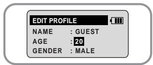 EDIT PROFILE NAME : GUEST AGE : 20 GENDER : MALE
