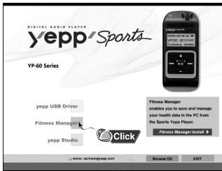 SAMSUNG YP-60 - Installation de Fitness Manager - 1