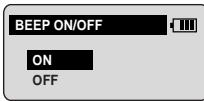 BEEP ON/OFF ON OFF