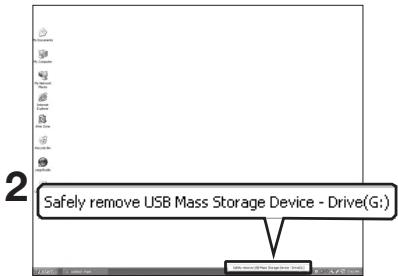 SAMSUNG YP-F2RZW - Débrancher l'appareil de l'ordinateur - 2