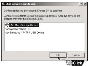 SAMSUNG YP-T7F - Débranchement du cable USB - 3