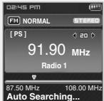 SAMSUNG YP-T7F - Sauvegarde automatique de fréquences - 1