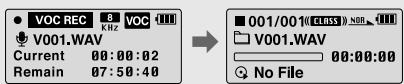 SAMSUNG YP-U1 - Pour passer du mode Voix à d'autres modes, consultez la section "Changer de mode". - 1