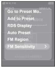 SAMSUNG T9 2GB - Pour régler la Sensibilité FM - 1