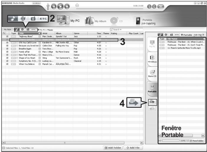 SAMSUNG T9 4GB - Transfert de fichiers vers le lecteur avec Media Studio de Samsung - 1